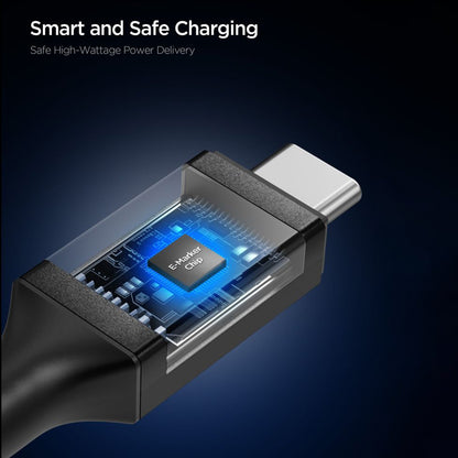 Καλώδιο Δεδομένων και Φόρτισης USB-C - USB-C Spigen EB10010CC, 100W, 1m, Μαύρο