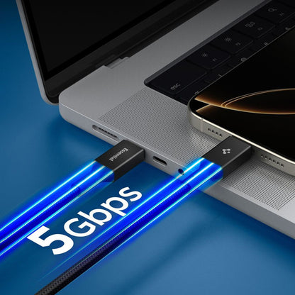 Καλώδιο Δεδομένων και Φόρτισης USB-C - USB-C Spigen EB10010CC, 100W, 1m, Μαύρο