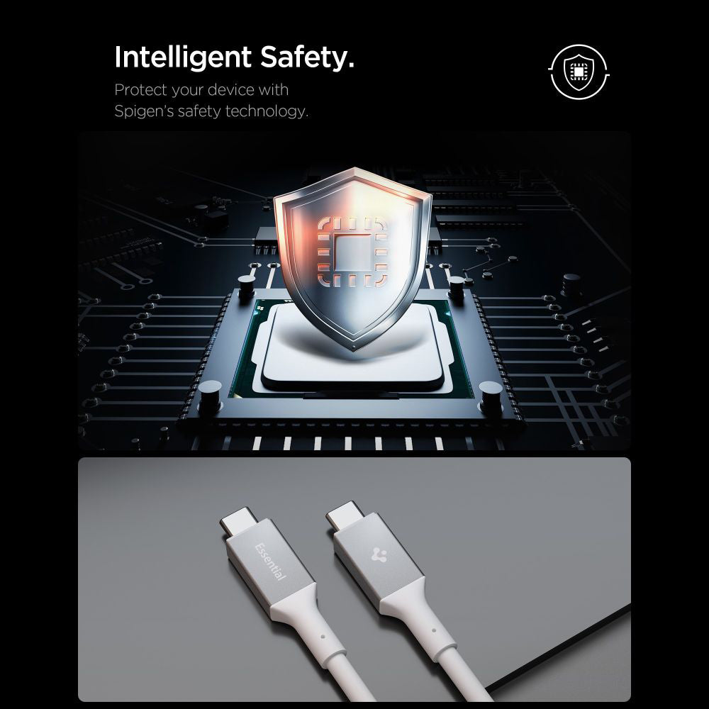 Καλώδιο Δεδομένων και Φόρτισης USB-C - USB-C Spigen EB10020CC, 100W, 2m, Λευκό