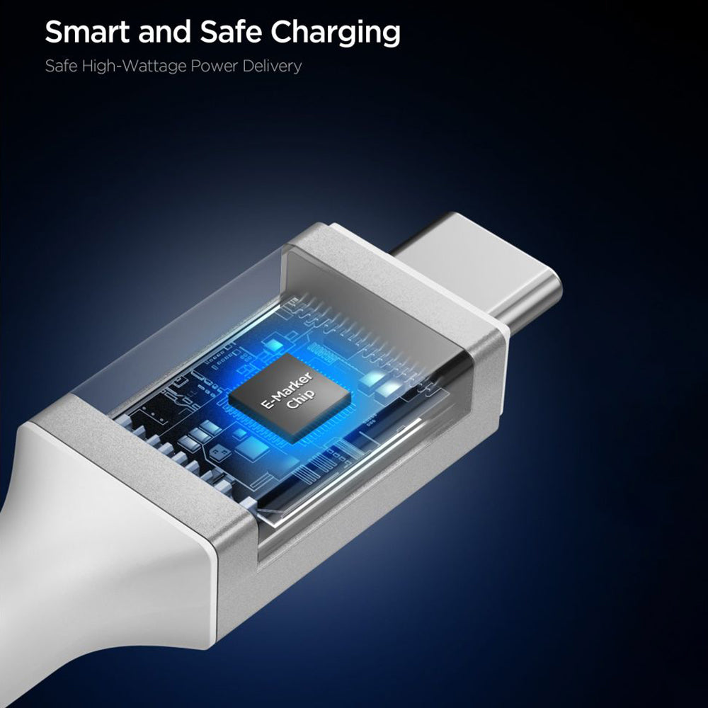 Καλώδιο Δεδομένων και Φόρτισης USB-C - USB-C Spigen EB10020CC, 100W, 2m, Λευκό