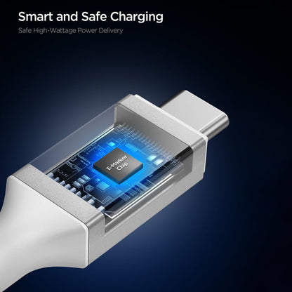 Καλώδιο Δεδομένων και Φόρτισης USB-C - USB-C Spigen EB24015CC, 240W, 1.5m, Λευκό ACA10422