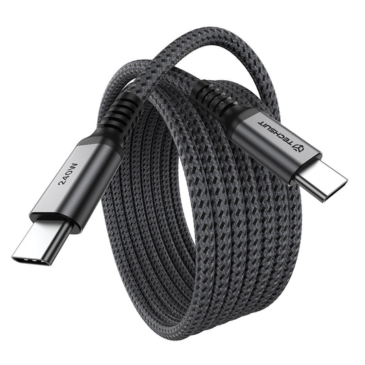 Καλώδιο Δεδομένων και Φόρτισης USB-C - USB-C Techsuit TitanSync Pro CX2, 240W, 1μ, Γκρι