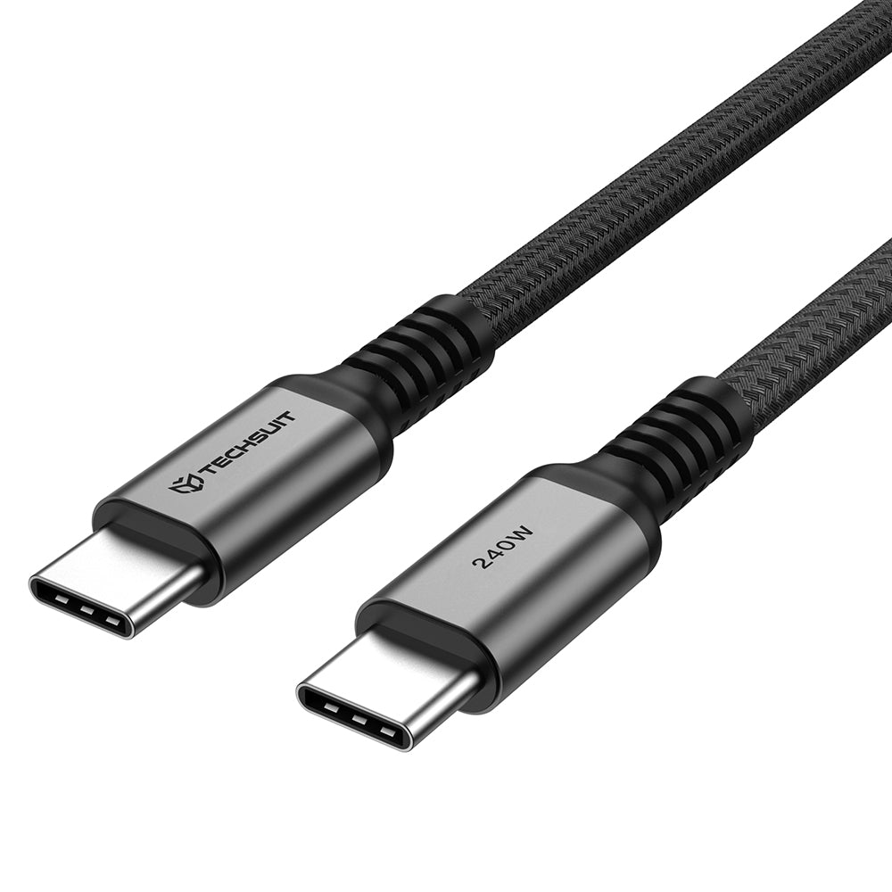 USB-C Data and Charging Cable - USB-C Techsuit TitanSync Pro CX2, 240W, 2m, Gray
