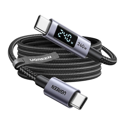 Καλώδιο Δεδομένων και Φόρτισης USB-C - USB-C UGREEN 65866 Display, 240W, 1m, Γκρι