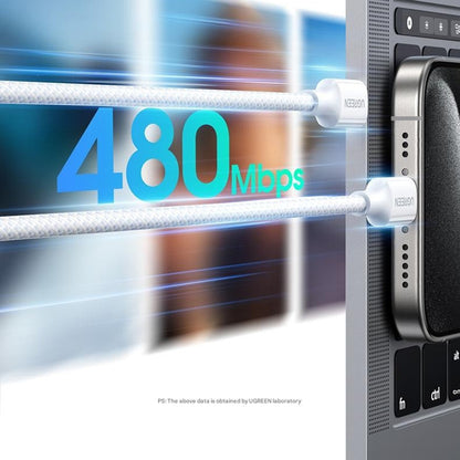 Καλώδιο Δεδομένων και Φόρτισης USB-C - USB-C UGREEN L501, 60W, 1m, Λευκό