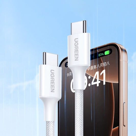 Καλώδιο Δεδομένων και Φόρτισης USB-C - USB-C UGREEN L501, 60W, 1m, Λευκό