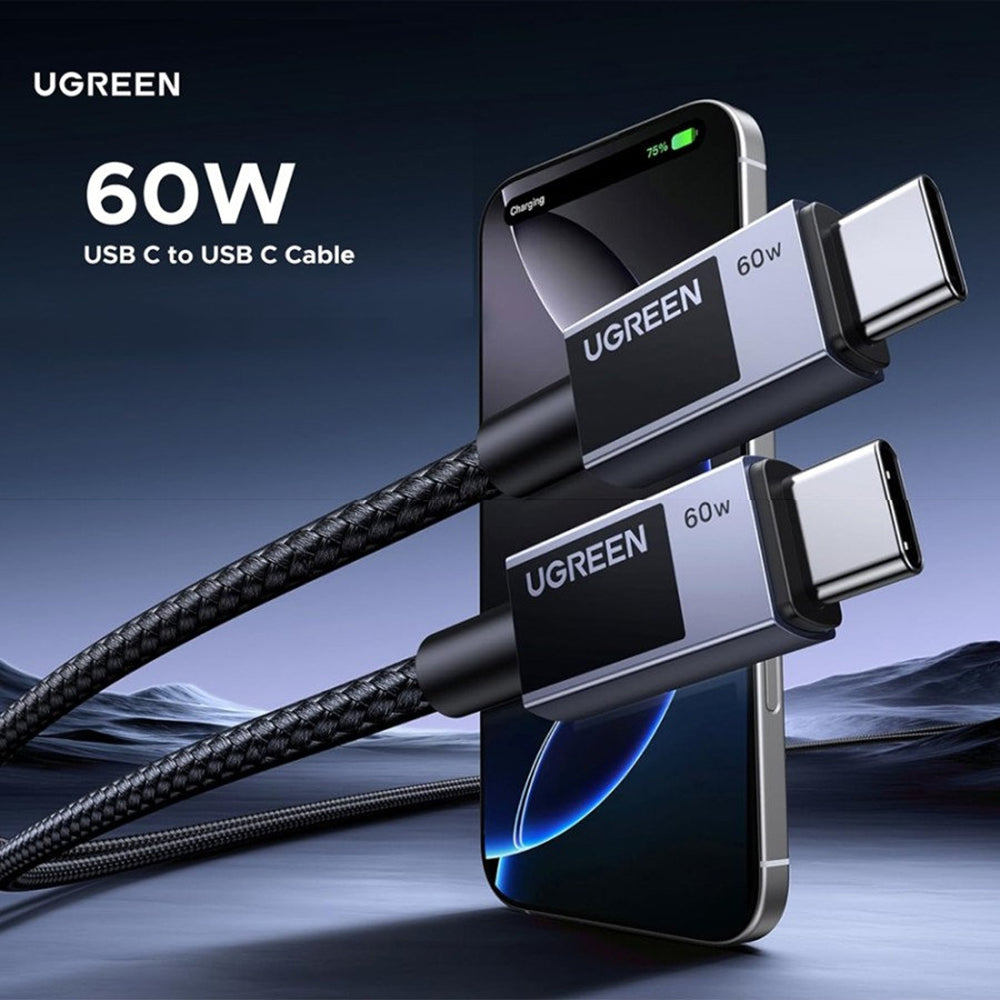 Καλώδιο Δεδομένων και Φόρτισης USB-C - USB-C UGREEN L524, 60W, 1m, Γκρι