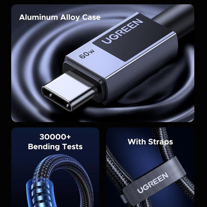 Καλώδιο Δεδομένων και Φόρτισης USB-C - USB-C UGREEN L524, 60W, 1m, Γκρι