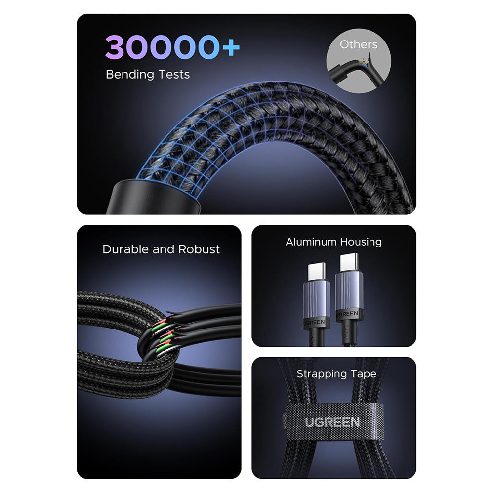 Καλώδιο Δεδομένων και Φόρτισης USB-C - USB-C UGREEN L532, 240W, 1m, Γκρι
