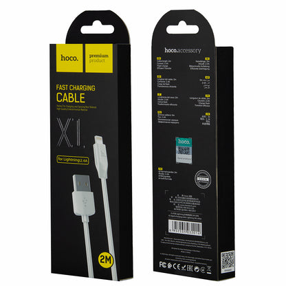 Καλώδιο Δεδομένων και Φόρτισης USB-A - Lightning HOCO Rapid X1, 18W, 2m, Λευκό