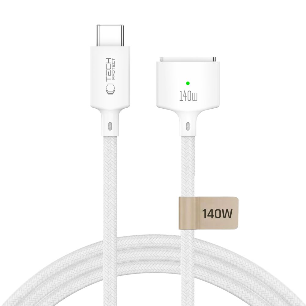 Καλώδιο Φόρτισης Tech-Protect MMC01 Ultraboost, USB-C - MagSafe 3, 140W, 3μ, Λευκό