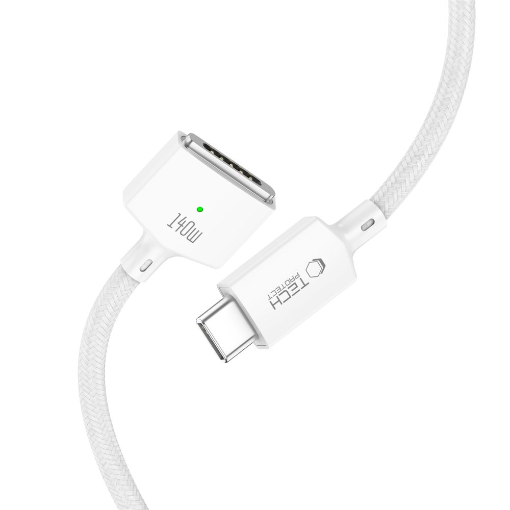 Καλώδιο Φόρτισης Tech-Protect MMC01 Ultraboost, USB-C - MagSafe 3, 140W, 3μ, Λευκό