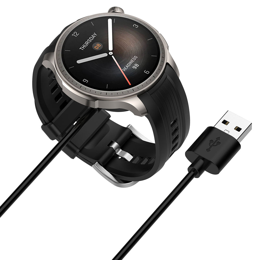 Techsuit THA4 Charging Cable for Amazfit T-Rex 3 / Balance, USB-A, Black