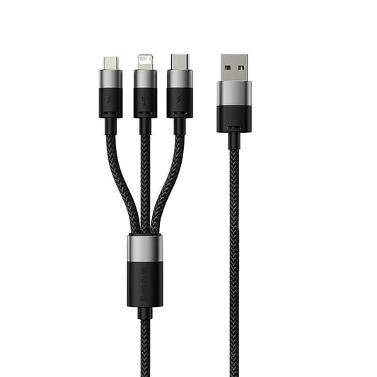 Καλώδιο Φόρτισης USB-A - Lightning / microUSB / USB-C Baseus StarSpeed 3in1, 20W, 0.6m, Μαύρο P10319900111-00