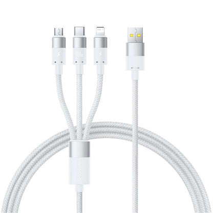 Καλώδιο Φόρτισης USB-A - Lightning / microUSB / USB-C Baseus StarSpeed, 100W, 1.5m, Λευκό P10319900211-00