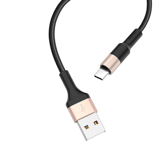 Καλώδιο Δεδομένων και Φόρτισης USB-A - USB-C HOCO X26 Xpress, 18W, 1m, Χρυσό