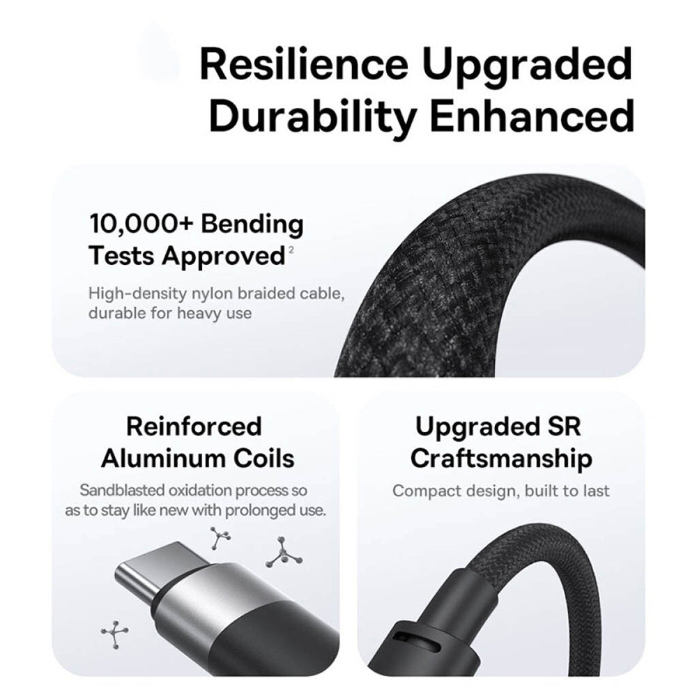 Καλώδιο Φόρτισης USB-A - Lightning / microUSB / USB-C Baseus StarSpeed, 100W, 1.5m, Λευκό P10319900211-00