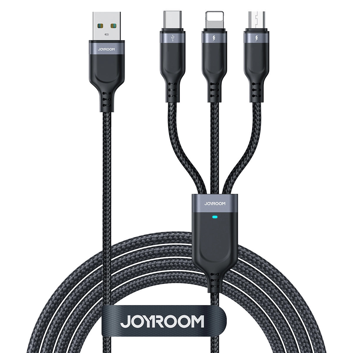 Καλώδιο Φόρτισης USB-A - Lightning / microUSB / USB-C Joyroom S-A18 3σε1, 20W, 0.3m, Μαύρο