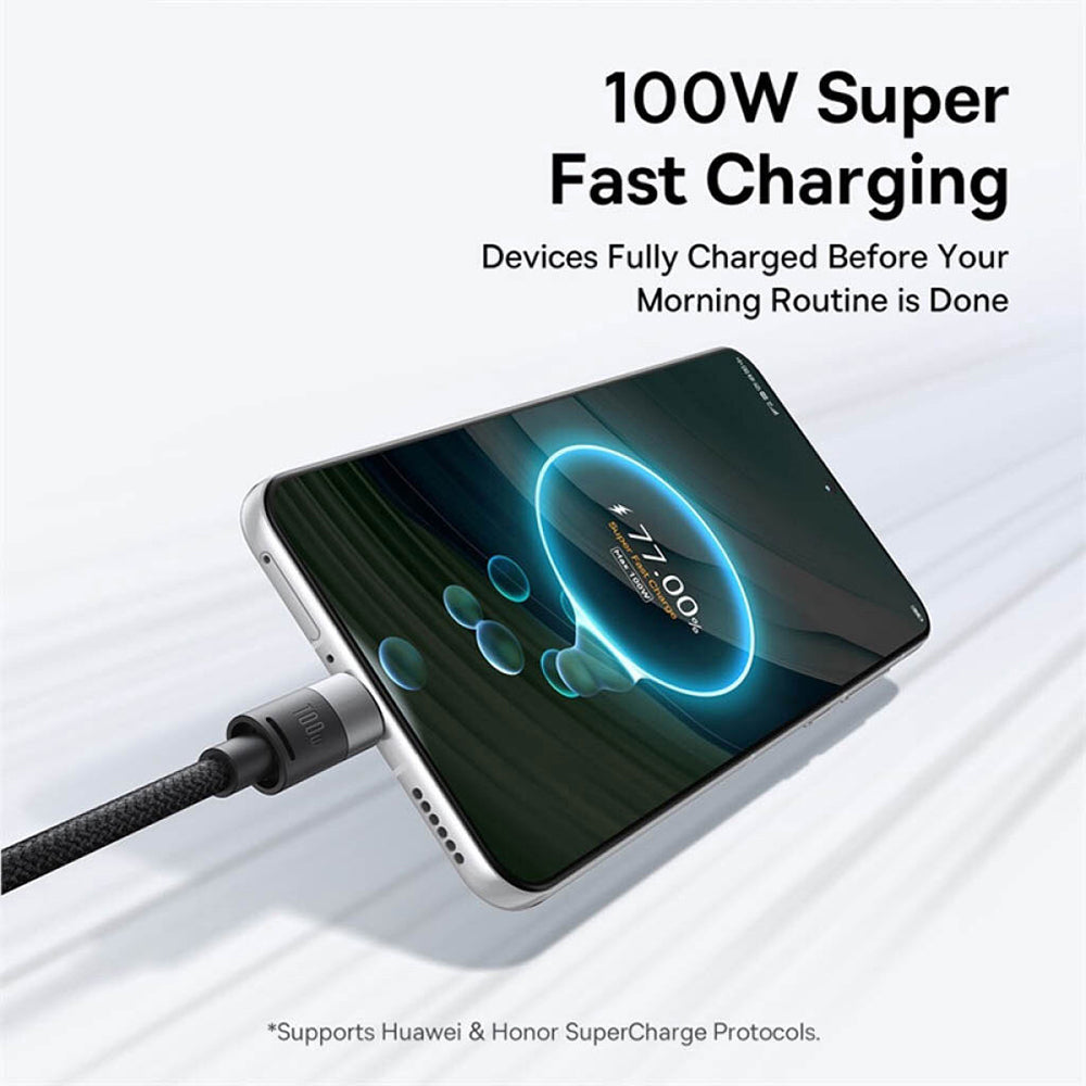 Καλώδιο Φόρτισης USB-A - Lightning / microUSB / USB-C Baseus StarSpeed, 100W, 1.5m, Λευκό P10319900211-00