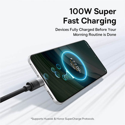 Καλώδιο Φόρτισης USB-A - Lightning / microUSB / USB-C Baseus StarSpeed, 100W, 1.5m, Λευκό P10319900211-00