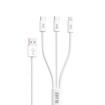 Καλώδιο Φόρτισης USB-A - Lightning / 2 x USB-C Blueo, 75W, 1.2m, Λευκό