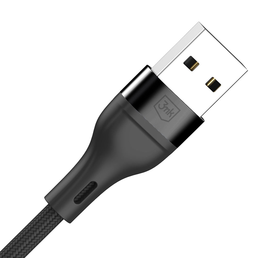 USB-A Charging Cable - Lightning / microUSB / USB-C 3MK Hyper N, 18W, 1.2m, Black