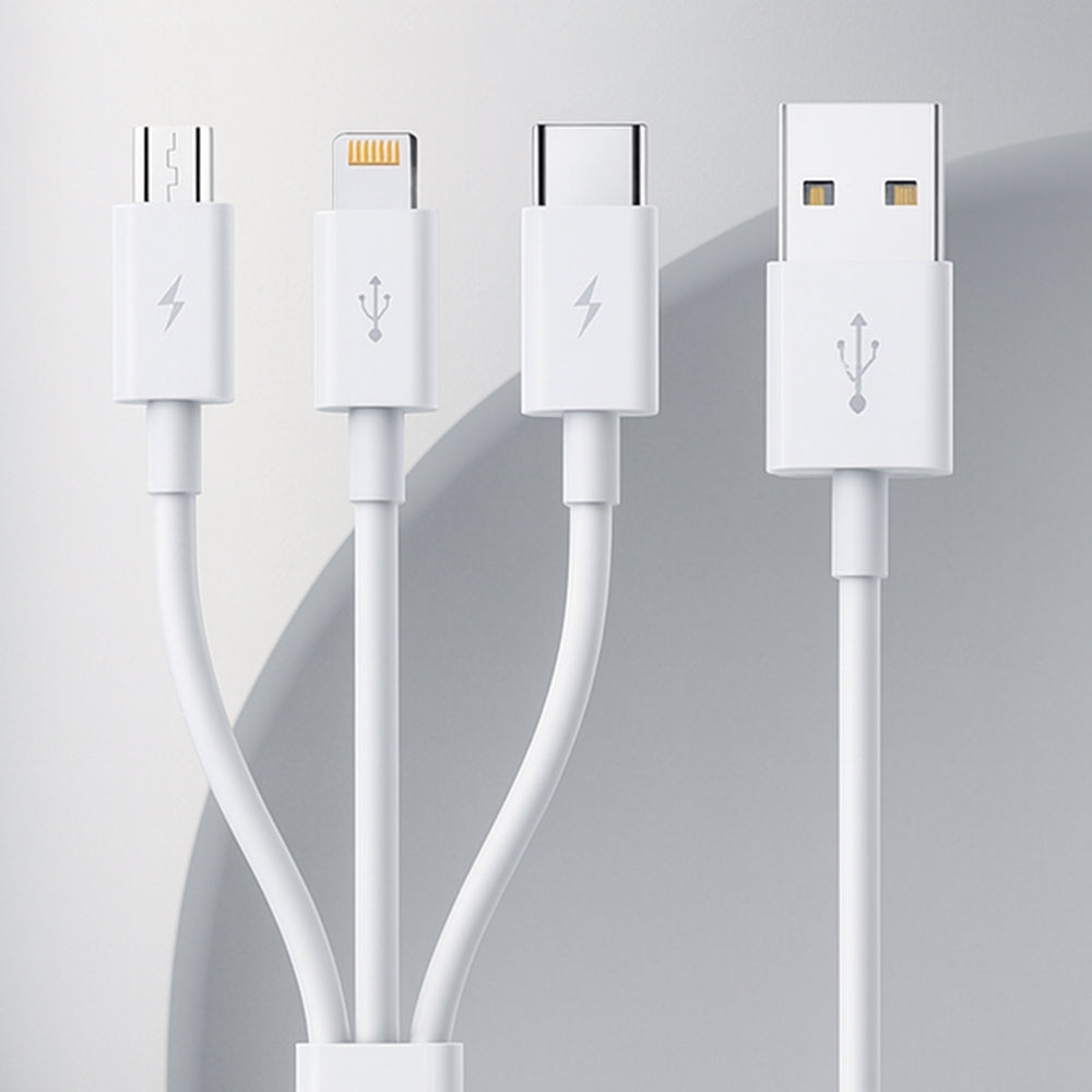 Καλώδιο Φόρτισης USB-A - Lightning / microUSB / USB-C Baseus 3σε1, 100W, 1.5m, Λευκό P10377705213-00