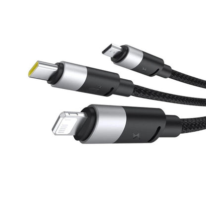 Καλώδιο Φόρτισης USB-A - Lightning / microUSB / USB-C Baseus StarSpeed 3in1, 100W, 1.5m, Μαύρο P10319900111-01