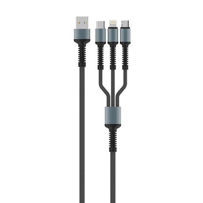 Καλώδιο Φόρτισης USB-A - Lightning / microUSB / USB-C ColorWay CW-CBU3003, 20W, 1.2m, Γκρι