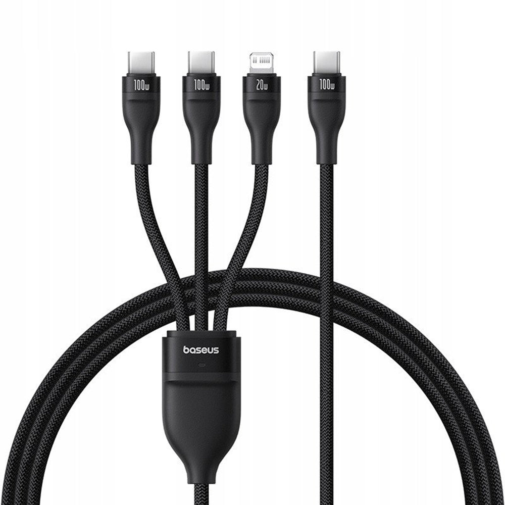 Καλώδιο Φόρτισης USB-C - Lightning / 2 x USB-C Baseus Flash Series III 3in1, 100W, 1.5m, Μαύρο P10377502111-00