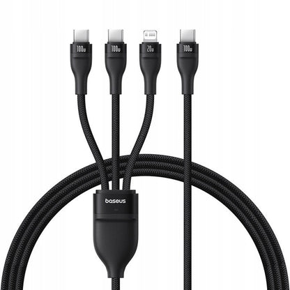 Καλώδιο Φόρτισης USB-C - Lightning / 2 x USB-C Baseus Flash Series III 3in1, 100W, 1.5m, Μαύρο P10377502111-00