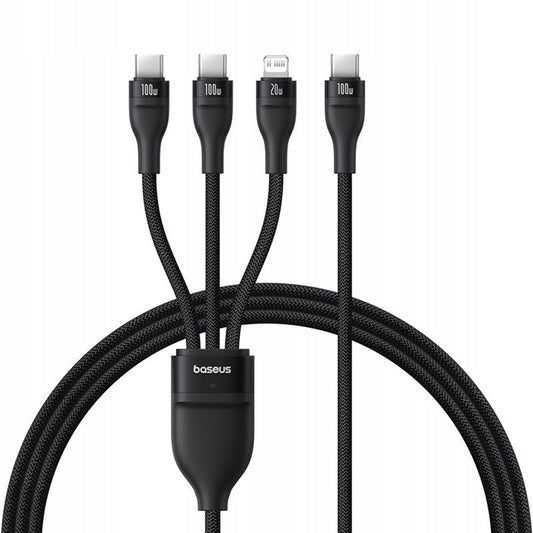 Καλώδιο Φόρτισης USB-C - Lightning / 2 x USB-C Baseus Flash Series III 3in1, 100W, 1.5m, Μαύρο P10377502111-00