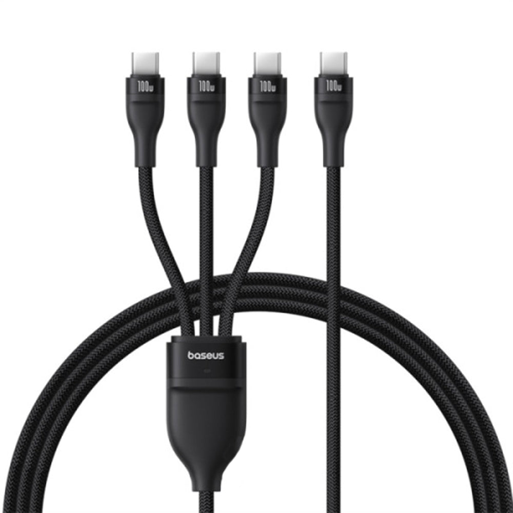 Καλώδιο Φόρτισης USB-C - 3 x USB-C Baseus Flash Series III 3in1, 100W, 1.5m, Μαύρο P10377503111-00