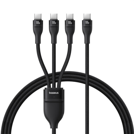 Καλώδιο Φόρτισης USB-C - 3 x USB-C Baseus Flash Series III 3in1, 100W, 1.5m, Μαύρο P10377503111-00