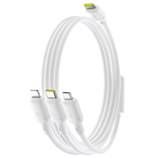 Καλώδιο Φόρτισης USB-C - Lightning / microUSB / USB-C Baseus Silky 3in1, 100W, 1.5m, Λευκό P10377706213-00