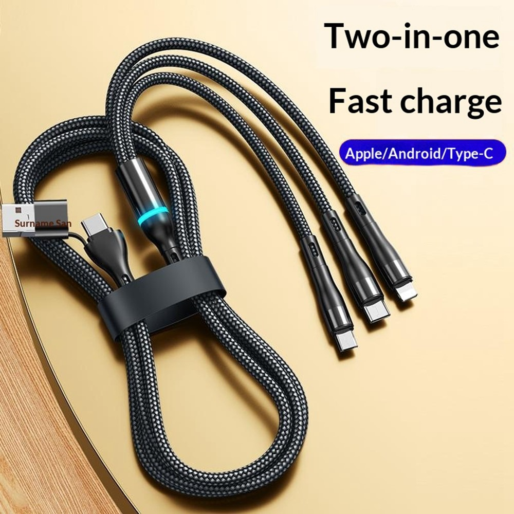Καλώδιο Φόρτισης USB-C / USB-A - Lightning / microUSB / USB-C OEM B6, 100W, 1.2m, Μαύρο