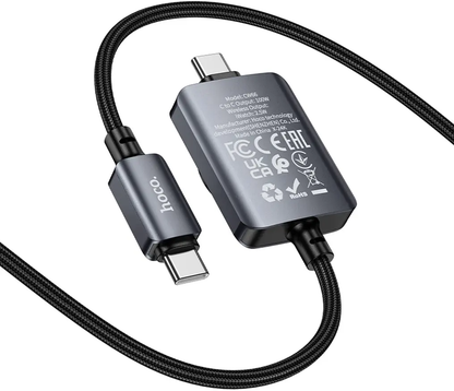 USB-C Charging Cable - USB-C HOCO CW66 2in1, 100W, 1.2m, Black
