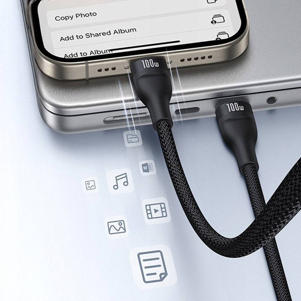 Καλώδιο Φόρτισης USB-C - Lightning / 2 x USB-C Baseus Flash Series III 3in1, 100W, 1.5m, Μαύρο P10377502111-00