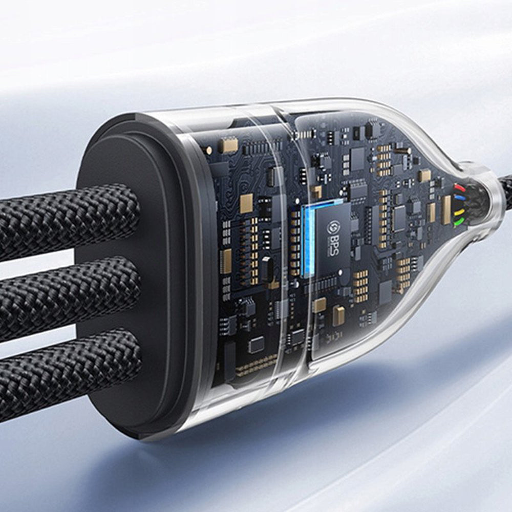 Καλώδιο Φόρτισης USB-C - Lightning / 2 x USB-C Baseus Flash Series III 3in1, 100W, 1.5m, Μαύρο P10377502111-00
