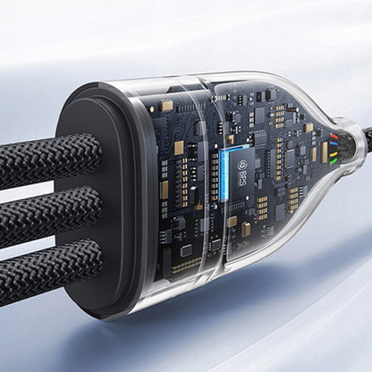 Καλώδιο Φόρτισης USB-C - Lightning / 2 x USB-C Baseus Flash Series III 3in1, 100W, 1.5m, Μαύρο P10377502111-00