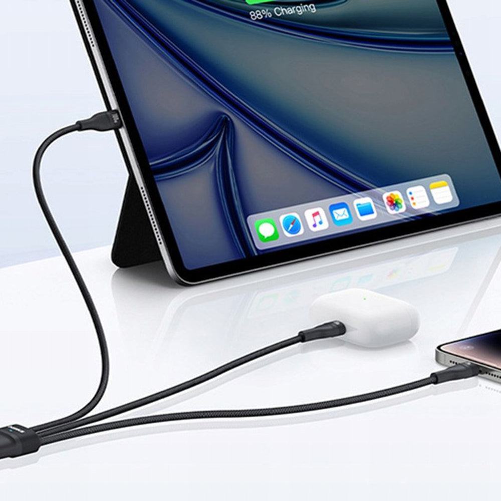 Καλώδιο Φόρτισης USB-C - Lightning / 2 x USB-C Baseus Flash Series III 3in1, 100W, 1.5m, Μαύρο P10377502111-00
