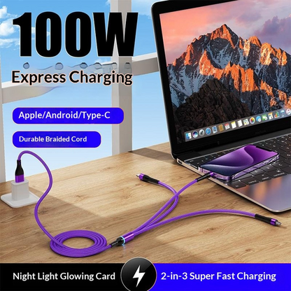 Καλώδιο Φόρτισης USB-C / USB-A - Lightning / microUSB / USB-C OEM B6, 100W, 1.2m, Μαύρο