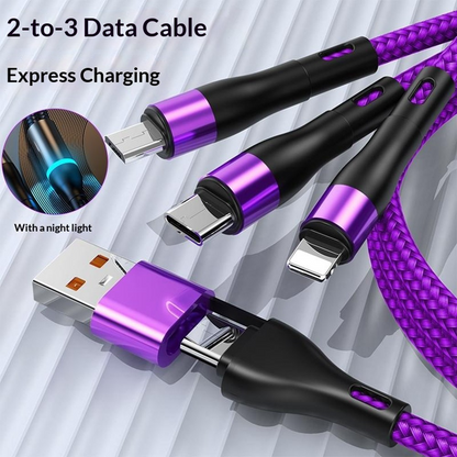Καλώδιο Φόρτισης USB-C / USB-A - Lightning / microUSB / USB-C OEM B6, 100W, 1.2m, Μαύρο
