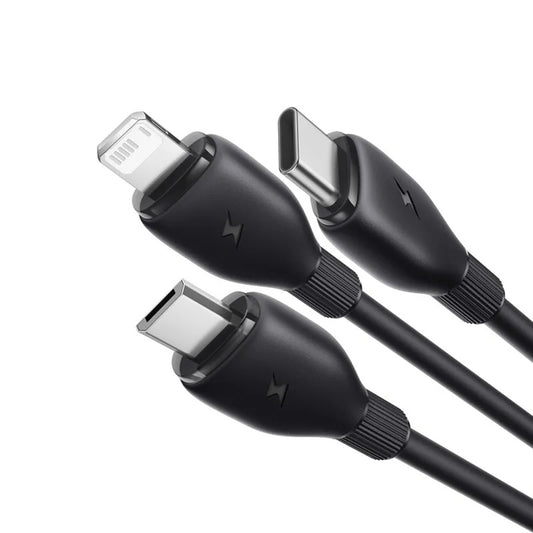 Καλώδιο Φόρτισης USB-C - Lightning / microUSB / USB-C Baseus Ultra Fast 3in1, 20W, 0.8m, Μαύρο P10377501111-00