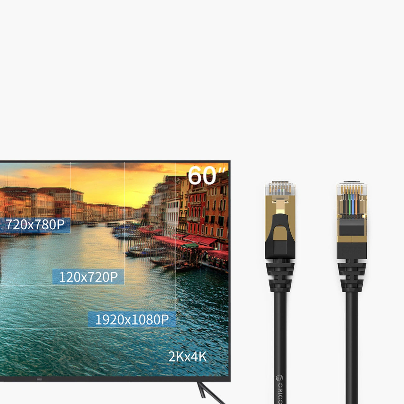 Orico PUG-C7 Network Cable, UTP, Cat7, 1m, Black
