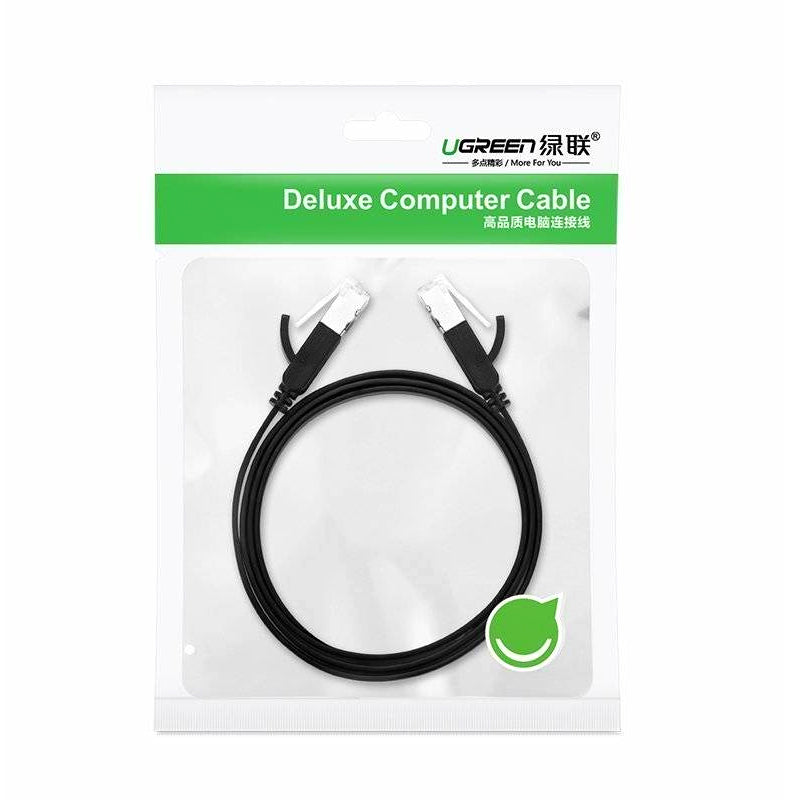 UGREEN Καλώδιο δικτύου NW101 Επίπεδο, UTP, Cat6, 1m, Μαύρο 