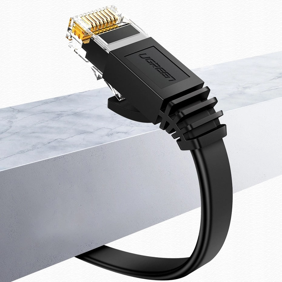 UGREEN NW102 Flat Network Cable, UTP, Cat6, 0.5m, Black