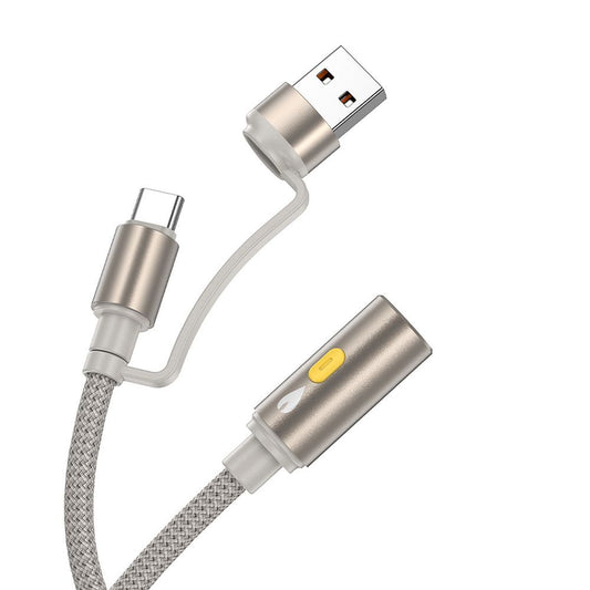 Ηλεκτρικό Αναπτήρα HOCO UA38B, USB-C / USB-A, 0.3m, Χρυσό