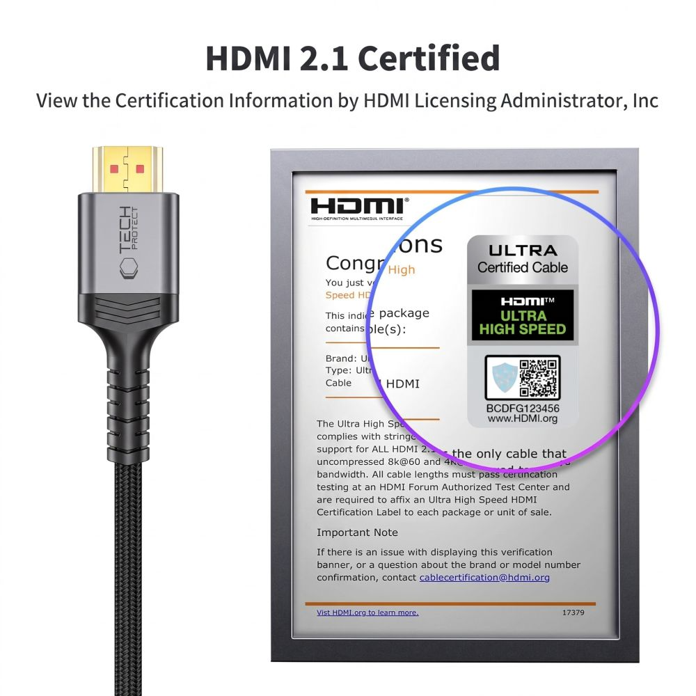 Tech-Protect Ultraboost 2 Video Cable, HDMI - HDMI, 8K, 1m, Black
