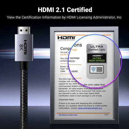 Καλώδιο Βίντεο UGREEN HD171, HDMI - HDMI, 8K, 3m, Μαύρο